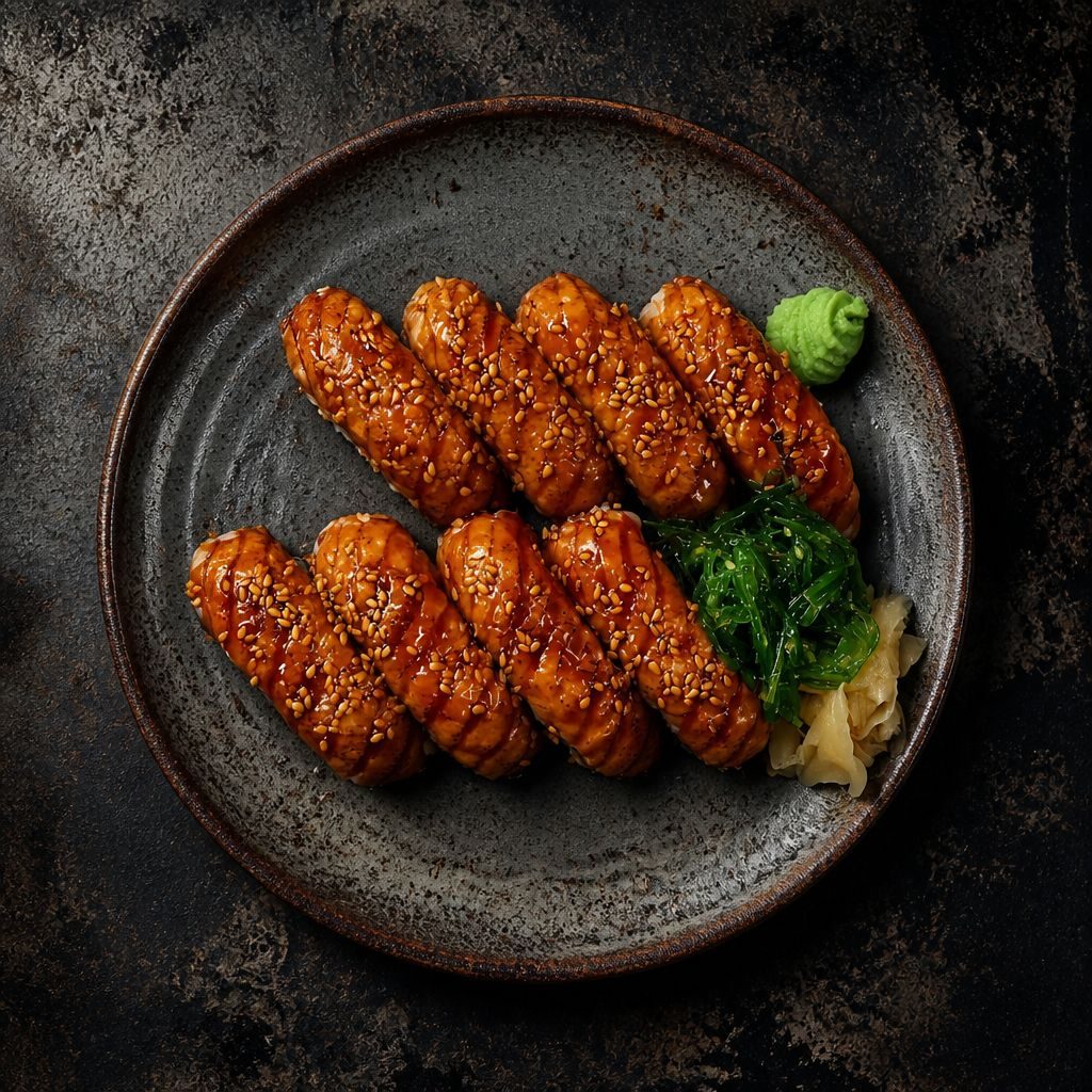 Blandad sushi på fat