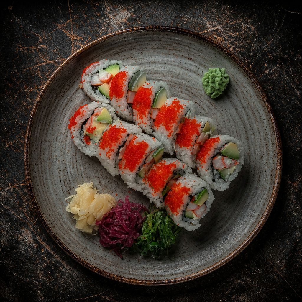 Sushibricka med lax och tonfisk